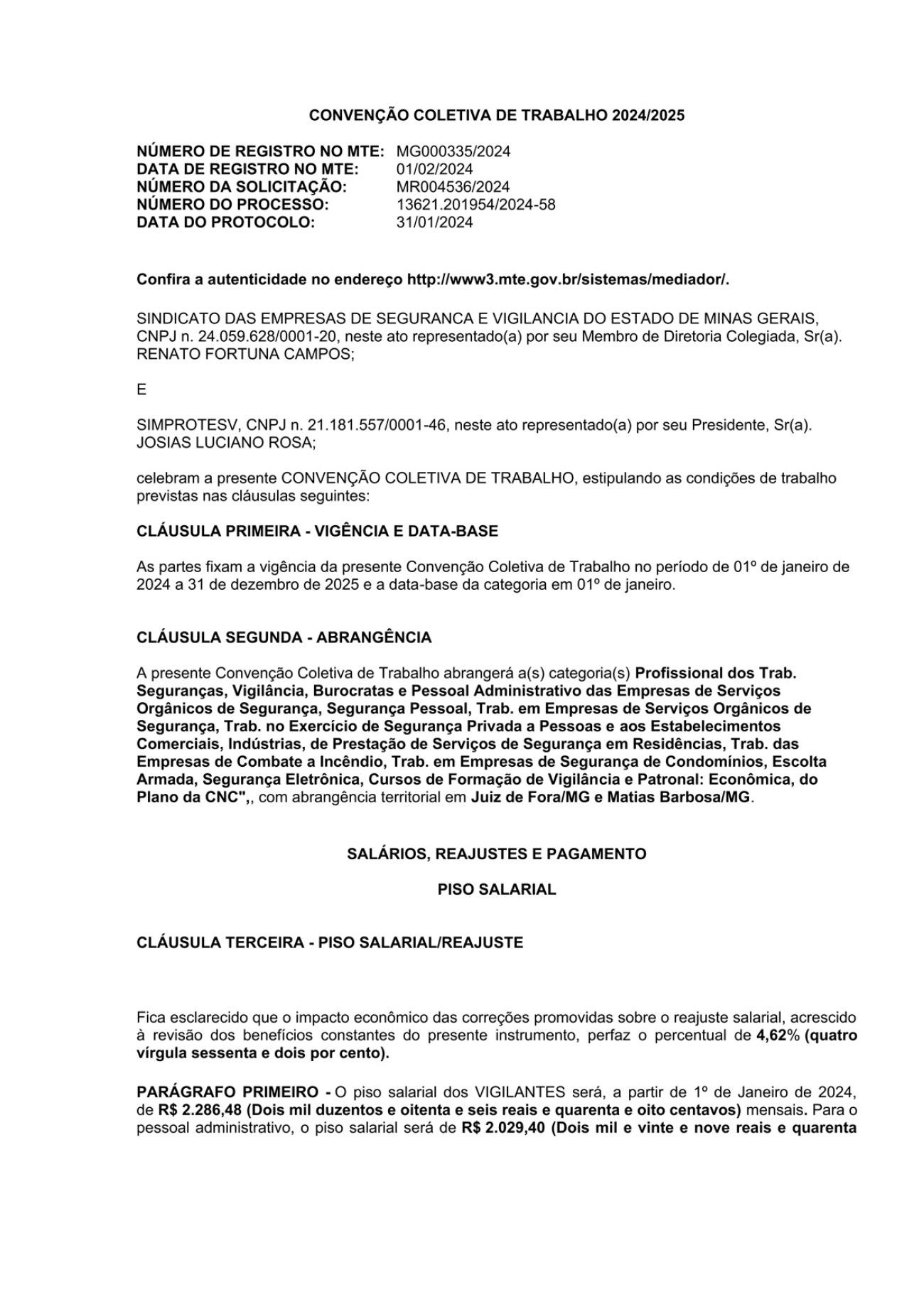 Conven&ccedil;&atilde;o Coletiva 2024 - 2025