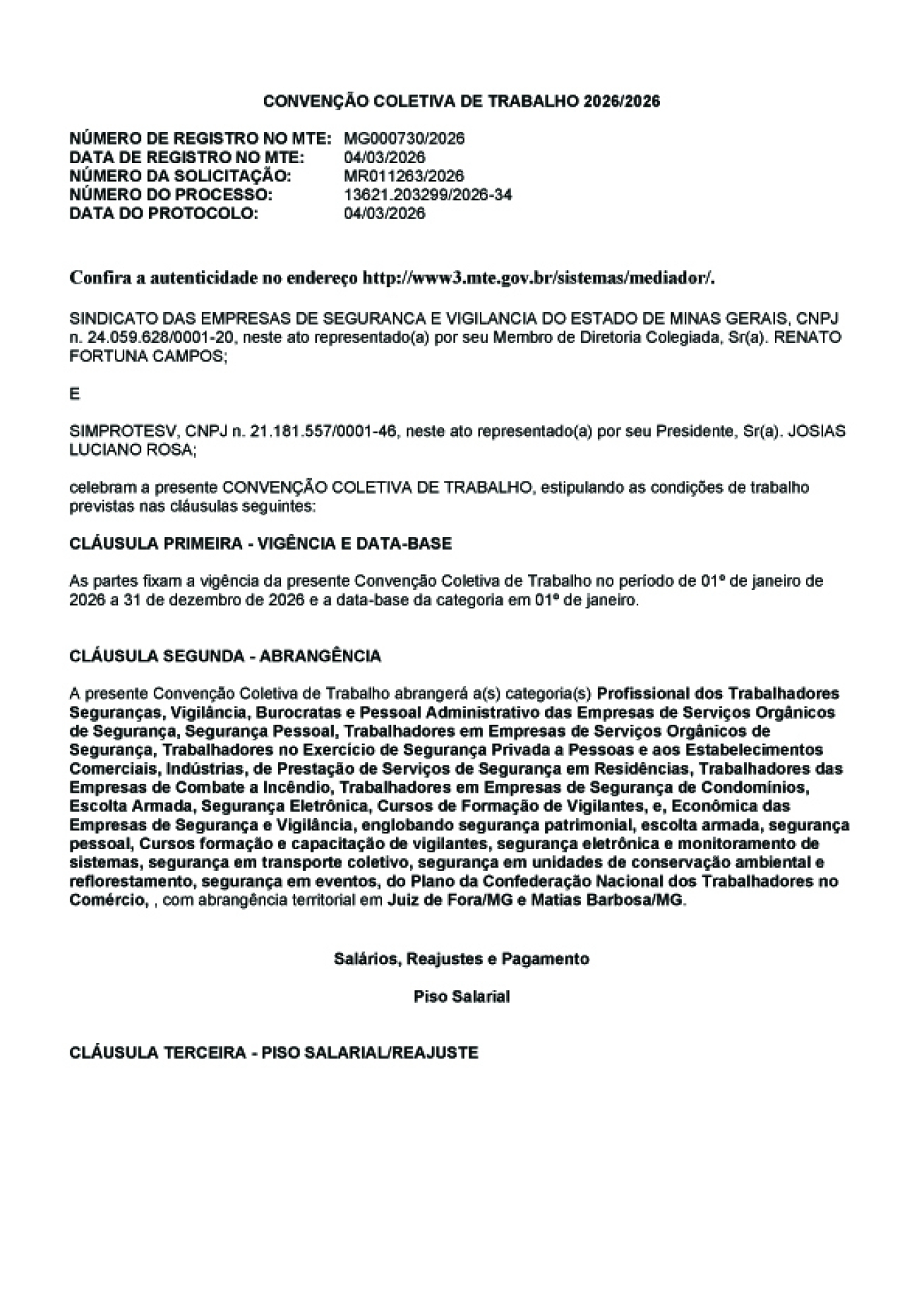 Conven&ccedil;&atilde;o Coletiva 2026